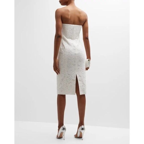 NWT VERONICA BEARD Sz 6 SANAZ LACE MIDI DRESS OFF WHITE - Picture 3 of 4